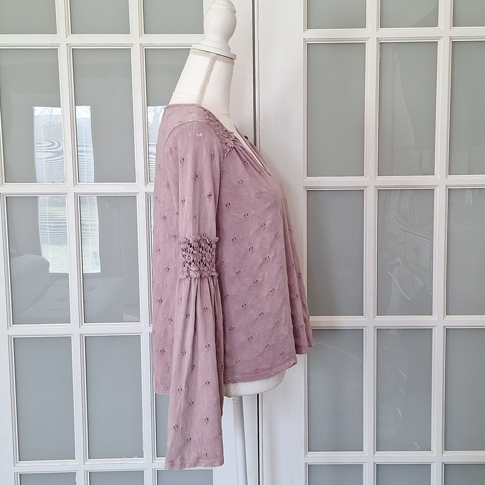 Anthropologie Eri + Ali Calvie Eyelet Top in Lavender - Picture 3 of 16